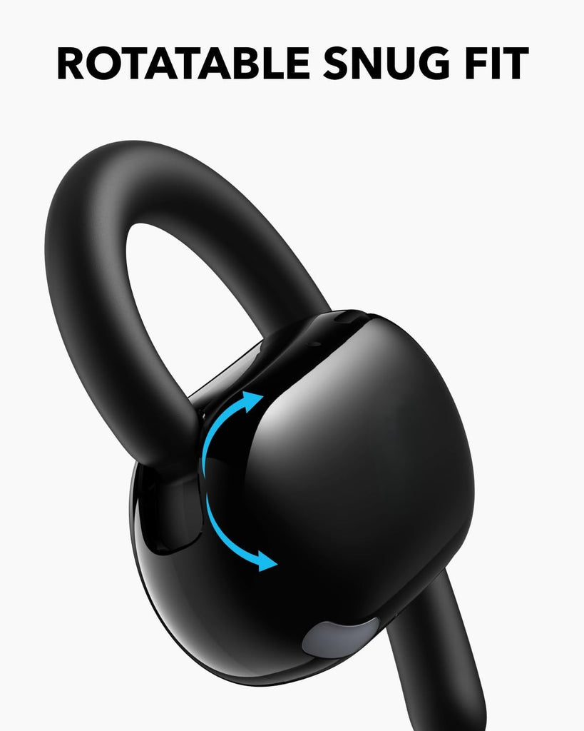 Open-Ear Headphones, Adjustable Ear Hooks, Ultra-Comfort, Snug Fit, Powerful Sound, Clear Calls, IP55, 36H Playtime, Bluetooth 5.4 Wireless Earbuds, Multipoint Connection