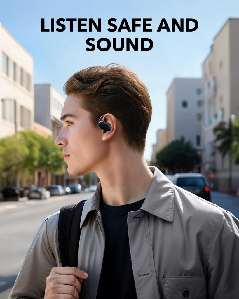 Open-Ear Headphones, Adjustable Ear Hooks, Ultra-Comfort, Snug Fit, Powerful Sound, Clear Calls, IP55, 36H Playtime, Bluetooth 5.4 Wireless Earbuds, Multipoint Connection