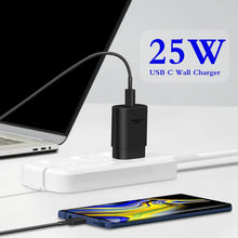 Load image into Gallery viewer, Type C Charger 25W Type C Fast Charging Block with 6ft USB C Charger Cable Compatible with Galaxy S25 S24 S23 S22 S21+/Phone 17/16/16 Pro Max/15/15 Pro Max/15 Plus-Black