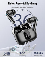 Load image into Gallery viewer, Wireless Earbuds, Bluetooth 5.4 Headphones Bass Stereo, Ear Buds with Noise Cancelling Mic, LED Display in Ear Earphones Clear Calls, IP7 Waterproof Bluetooth Earbuds for Laptop/Phones/Sports
