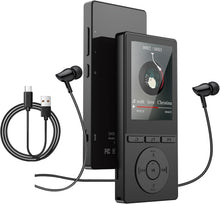 Load image into Gallery viewer, 64GB MP3 Player with Bluetooth 5.3, Music Player with HiFi Sound for Sports Runners, 2.4" Screen MP3 Player Built in HD Speaker Voice Recorder FM Radio E-Book, Expanded Up to 128GB