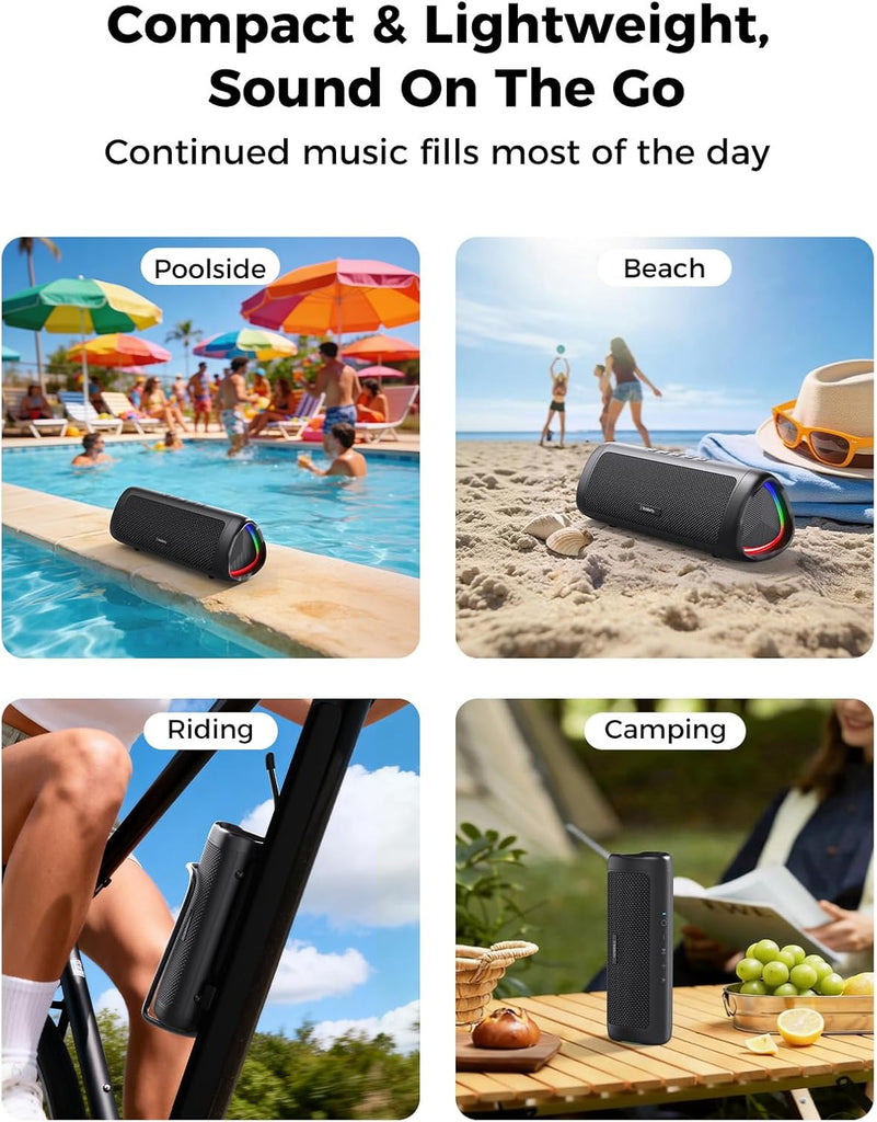 Bluetooth Speaker with HD Sound, Portable Wireless, IPX5 Waterproof, Up to 20H Playtime, TWS Pairing, BT5.3, for Home/Party/Outdoor/Beach, Electronic Gadgets, Birthday Gift