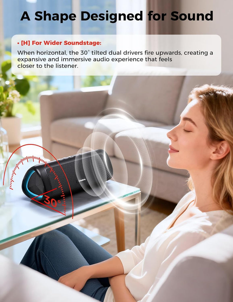 Bluetooth Speaker with HD Sound, Portable Wireless, IPX5 Waterproof, Up to 20H Playtime, TWS Pairing, BT5.3, for Home/Party/Outdoor/Beach, Electronic Gadgets, Birthday Gift