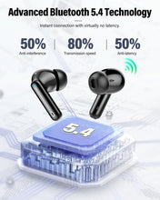 Load image into Gallery viewer, Wireless Earbuds, Bluetooth 5.4 Headphones Bass Stereo, Ear Buds with Noise Cancelling Mic, LED Display in Ear Earphones Clear Calls, IP7 Waterproof Bluetooth Earbuds for Laptop/Phones/Sports