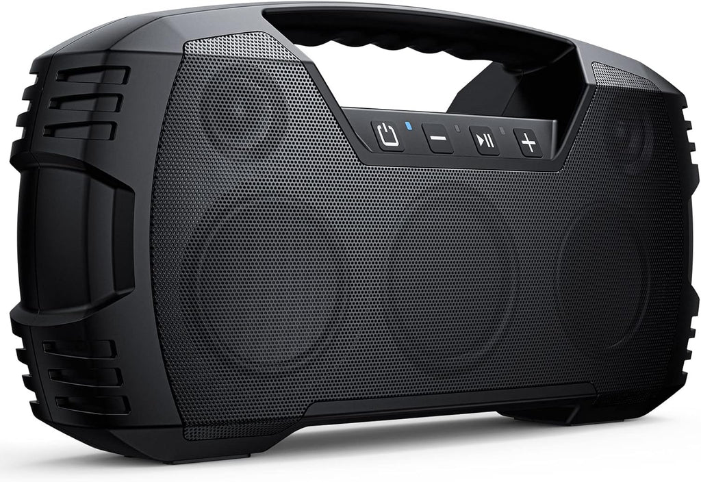 IPX7 Waterproof Bluetooth Speaker Wireless, 60W Peak, 32H Playtime Floating Portable Speakers Deep Bass Loud Stereo Sound with Handle, Rugged for Pool, Beach, Kayaking, Hiking, Outdoor, Black