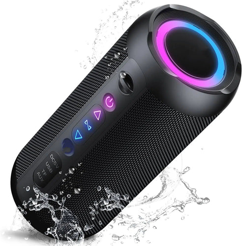 Portable Bluetooth Speaker, Bluetooth 5.4 Speaker, 30W Dual Speaker, 2.0 Channel, Deep Bass, 30H Playtime, Colorful RGB Lights, IPX7 Waterproof, TWS pairing for Outdoor/Home/Party/Travel, Gift Ideas